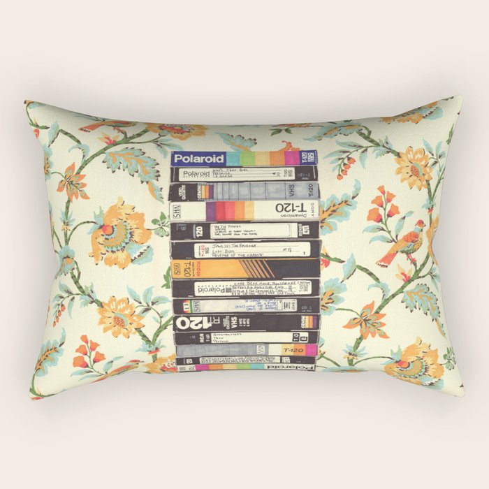 VHS and Entry Hall Wallpaper Rectangular Pillow Gallery Image 2