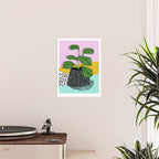 Decent - memphis retro neon throwback illustration pop art houseplant socal urban kids trendy art Poster Gallery Image 2