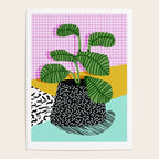 Decent - memphis retro neon throwback illustration pop art houseplant socal urban kids trendy art Poster Gallery Image 4
