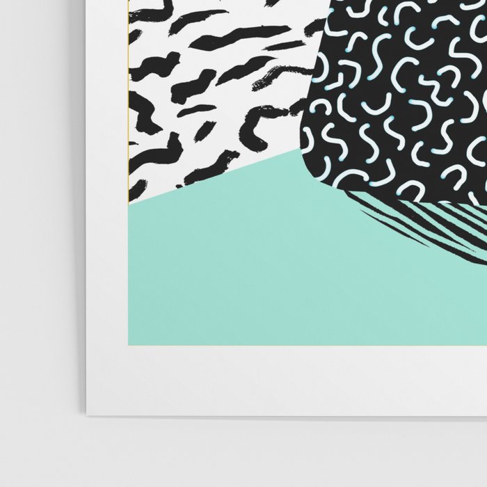 Decent - memphis retro neon throwback illustration pop art houseplant socal urban kids trendy art Poster Gallery Image 3