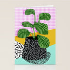 Decent - memphis retro neon throwback illustration pop art houseplant socal urban kids trendy art Stationery Card Gallery Image 2