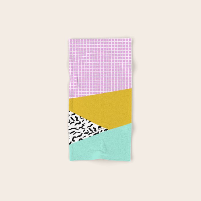 Decent - memphis retro neon throwback illustration pop art houseplant socal urban kids trendy art Bath Towel Gallery Image 1