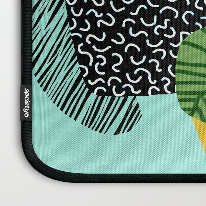 Decent - memphis retro neon throwback illustration pop art houseplant socal urban kids trendy art Laptop Sleeve Gallery Image 3