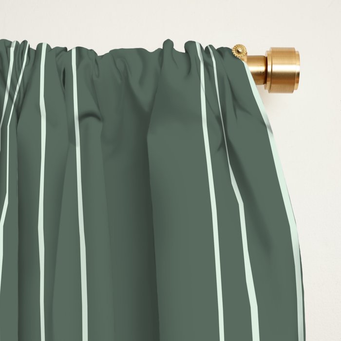 Hand drawn Geometric Lines in Forest Green 3 Window Curtain Gallery Image 2