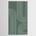 Hand drawn Geometric Lines in Forest Green 3 Tablecloth Gallery Image 2