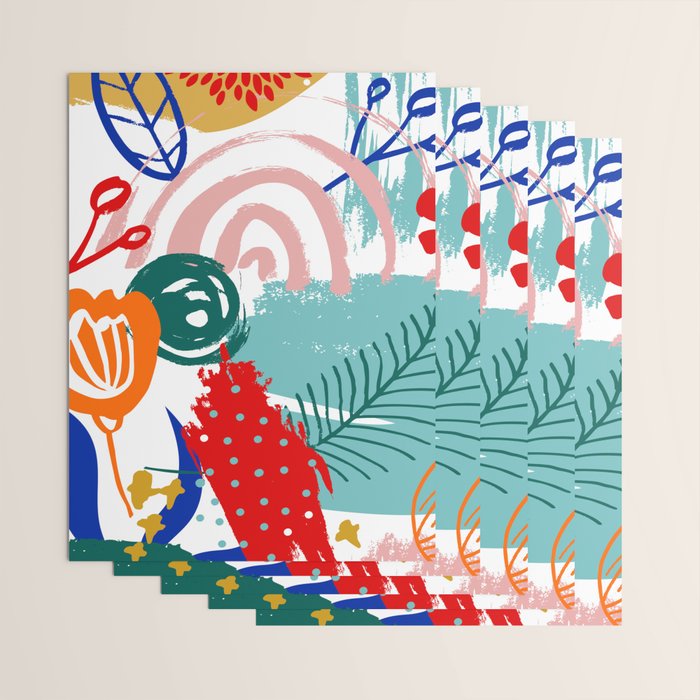 Summer Floral Prints, Abstract, Colourful Prints. Wrapping Paper Gallery Image 3