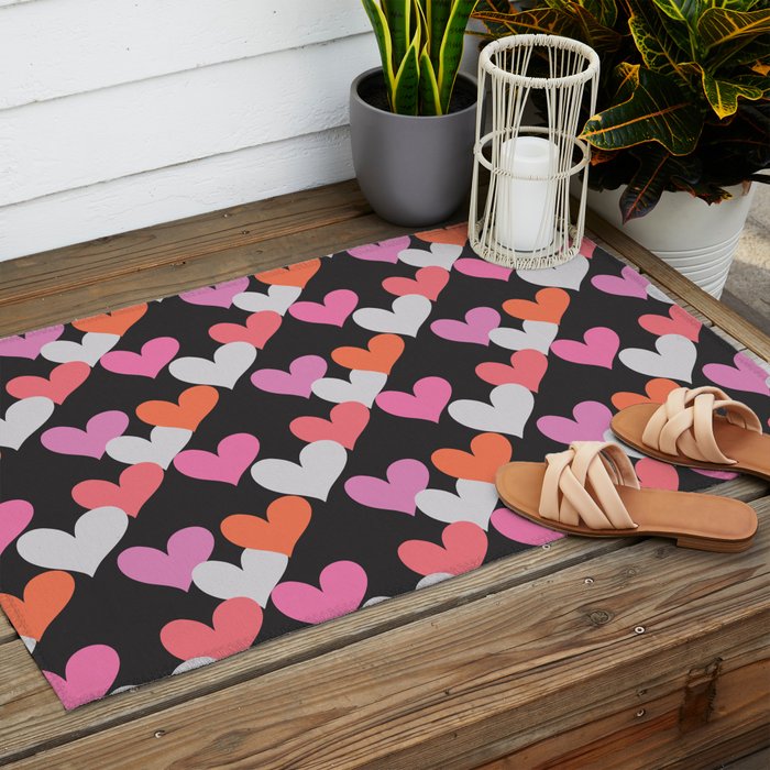 Playin' Hearts Pattern Outdoor Rug Gallery Image 2