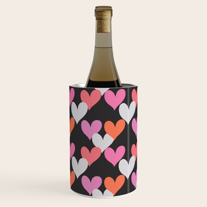 Playin' Hearts Pattern Wine Chiller Gallery Image 1
