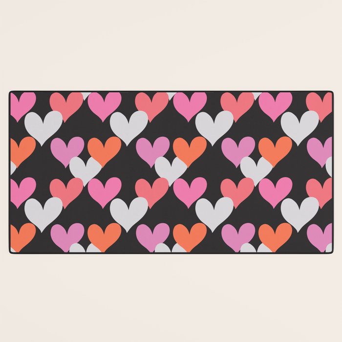 Playin' Hearts Pattern Desk Mat Gallery Image 3