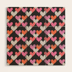 Playin' Hearts Pattern Wood Wall Art Gallery Image 1