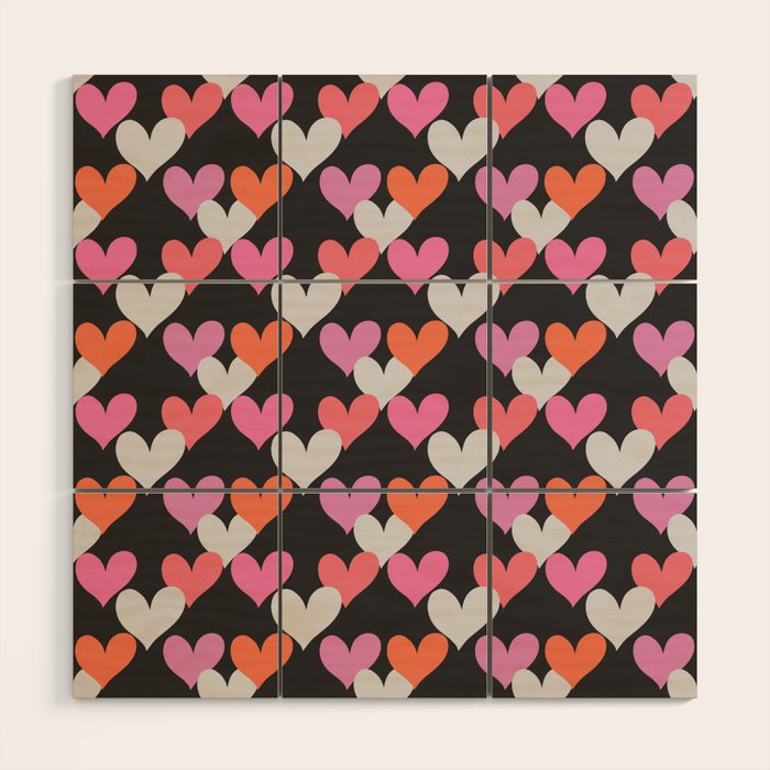 Playin' Hearts Pattern Wood Wall Art Gallery Image 1