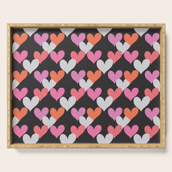 Playin' Hearts Pattern Serving Tray Gallery Image 1