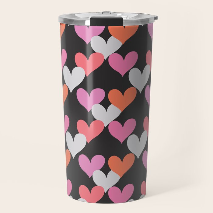 Playin' Hearts Pattern Travel Mug Gallery Image 1