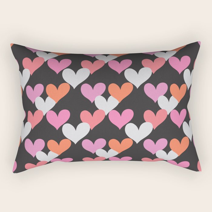 Playin' Hearts Pattern Rectangular Pillow Gallery Image 2