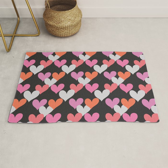 Playin' Hearts Pattern Rug