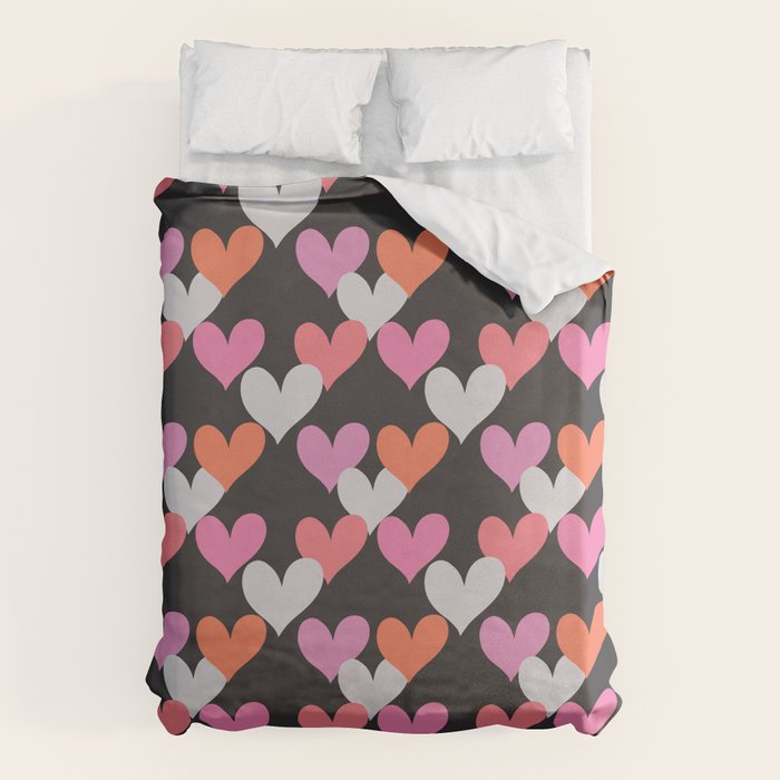 Playin' Hearts Pattern Duvet Cover Gallery Image 1