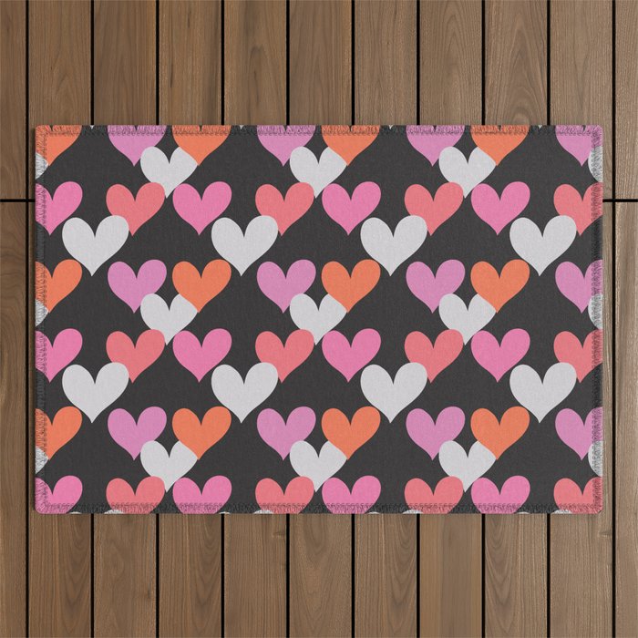 Playin' Hearts Pattern Outdoor Rug Gallery Image 1