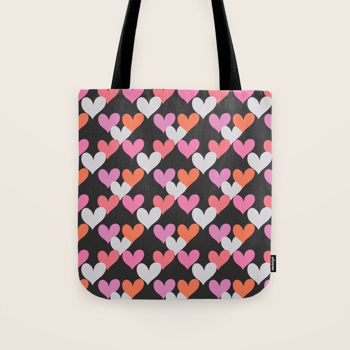 Playin' Hearts Pattern Tote Bag