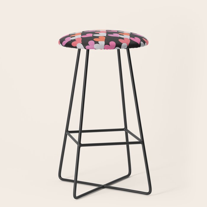 Playin' Hearts Pattern Stool Gallery Image 1