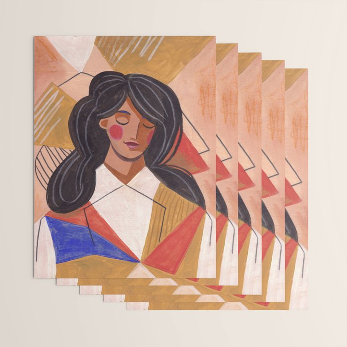 Woman in Thoughts Wrapping Paper Gallery Image 3