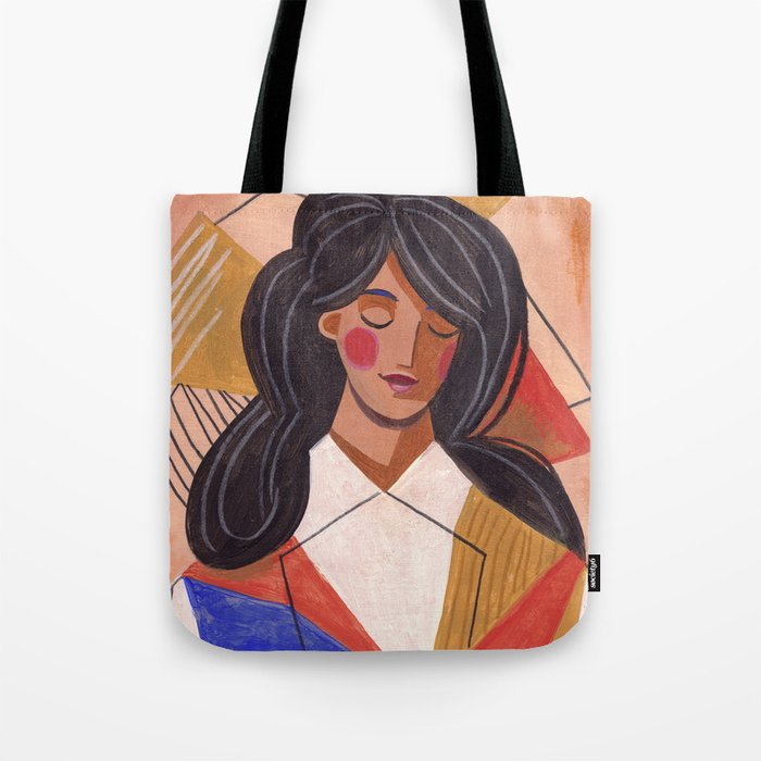 Woman in Thoughts Tote Bag Gallery Image 1