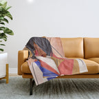 Woman in Thoughts Throw Blanket Gallery Image 1