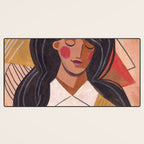 Woman in Thoughts Desk Mat Gallery Image 3