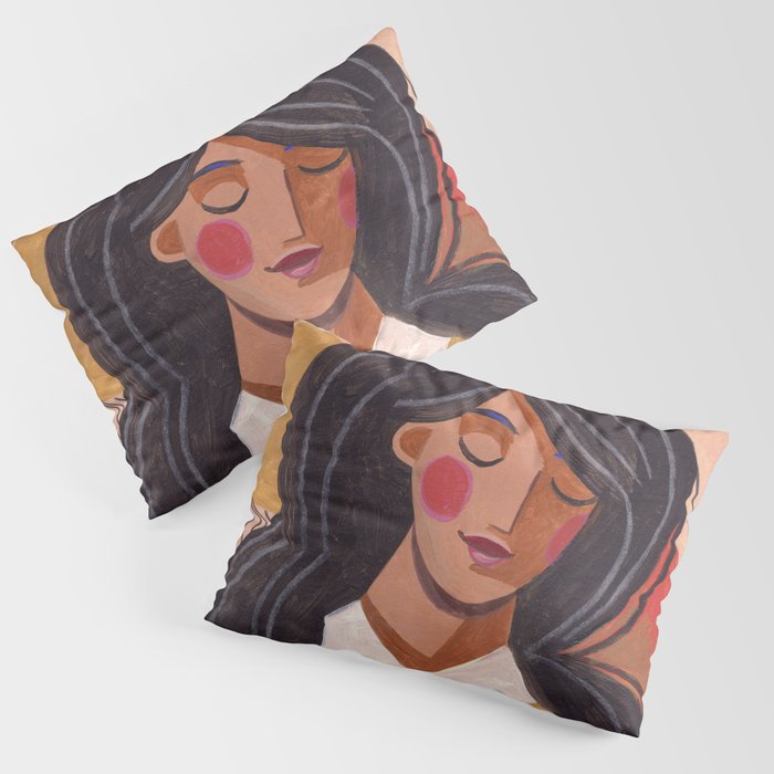 Woman in Thoughts Pillow Sham Gallery Image 3