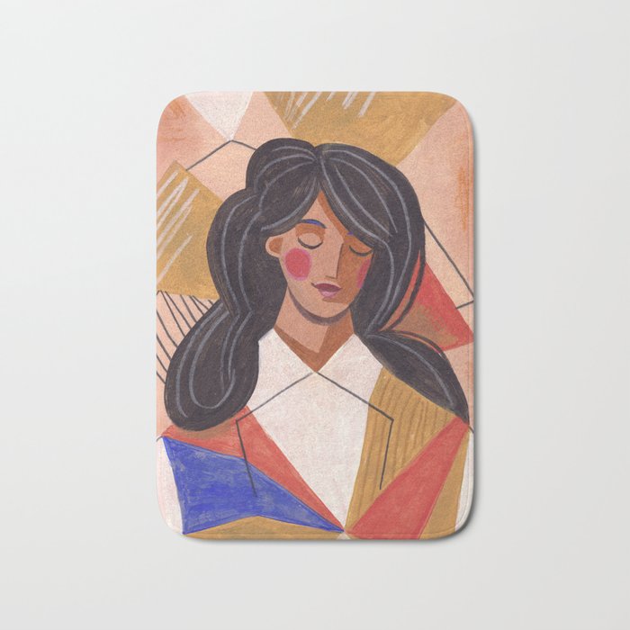 Woman in Thoughts Bath Mat Gallery Image 1