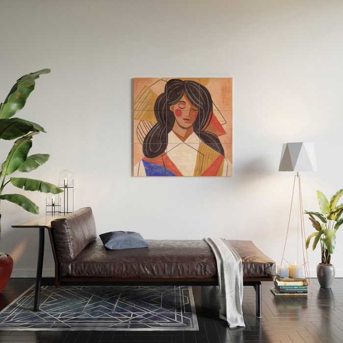 Woman in Thoughts Wood Wall Art Gallery Image 2