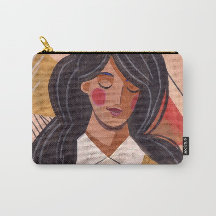 Woman in Thoughts Carry All Pouch Gallery Image 1