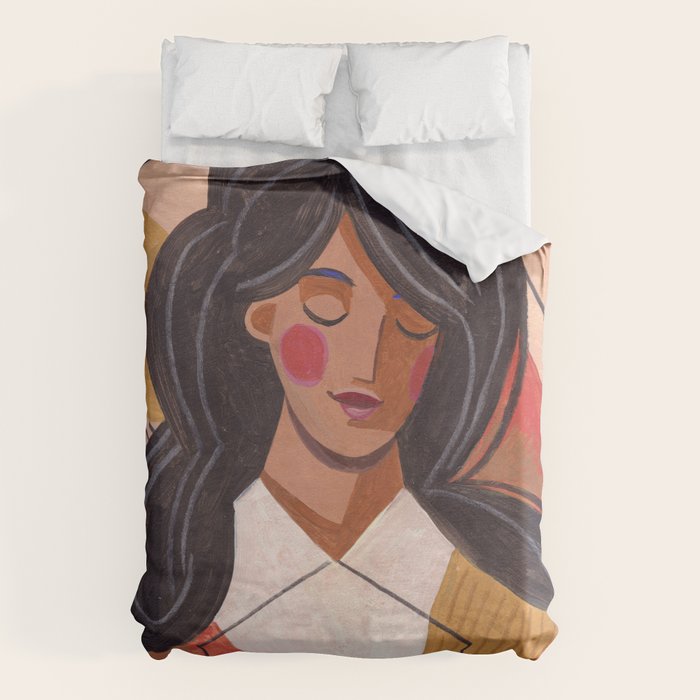 Woman in Thoughts Duvet Cover Gallery Image 6