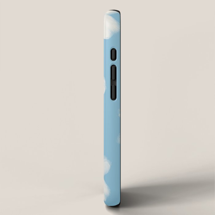 Soft Daisy Flowers - Cute Retro Floral Pattern on Pastel Blue iPhone Case Gallery Image 2