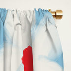 Soft Daisy Flowers - Cute Retro Floral Pattern on Pastel Blue Window Curtain Gallery Image 2