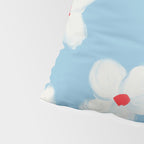 Soft Daisy Flowers - Cute Retro Floral Pattern on Pastel Blue Pillow Sham Gallery Image 4