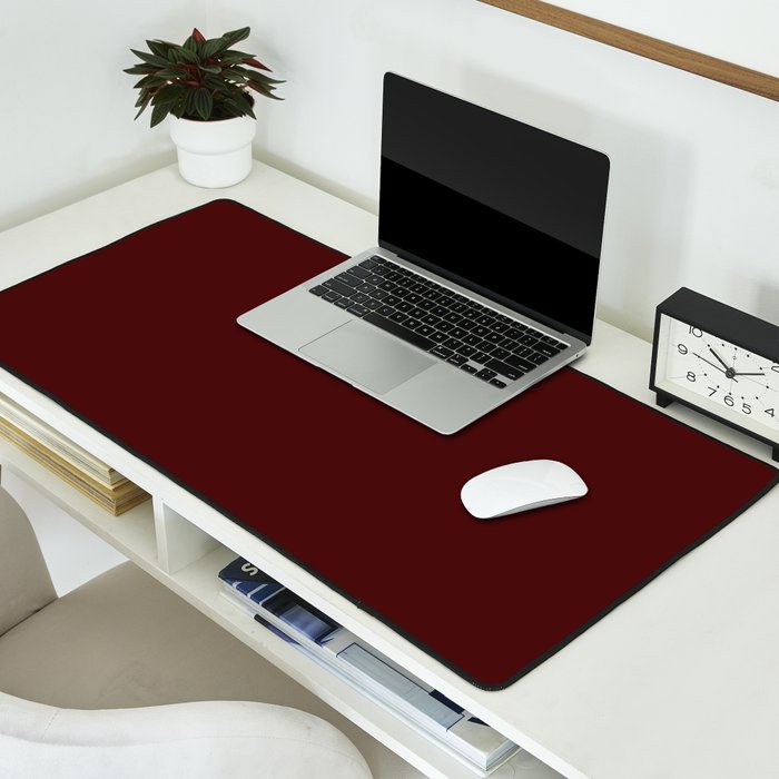 Simply Maroon Red Desk Mat Gallery Image 2