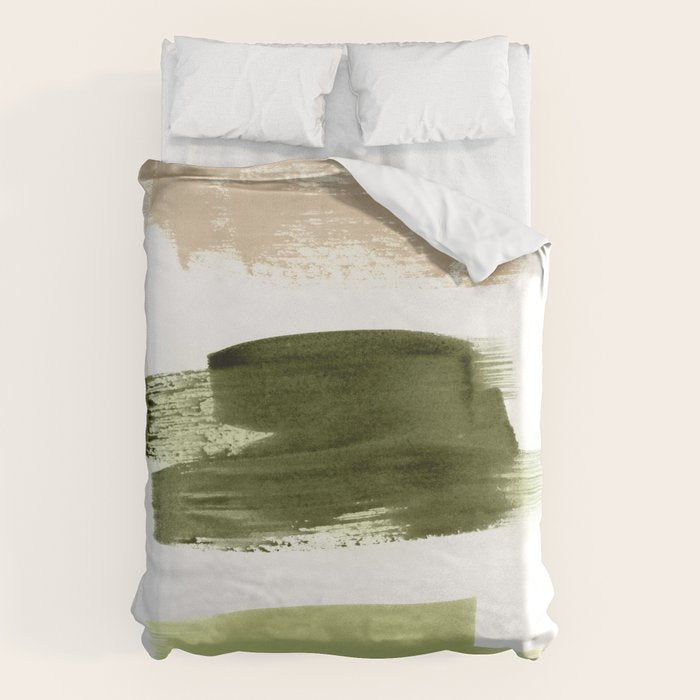 Green brush strokes Duvet Cover Gallery Image 6