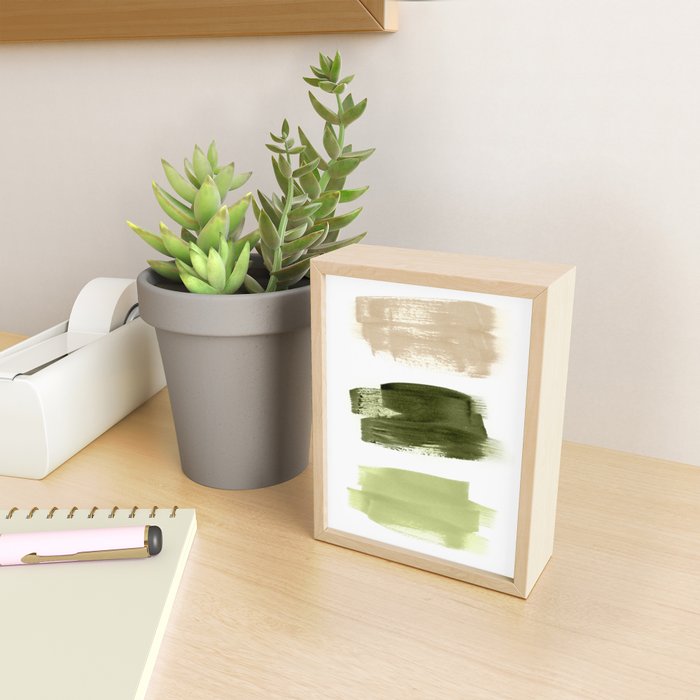 Green brush strokes Mini Art Print Gallery Image 2