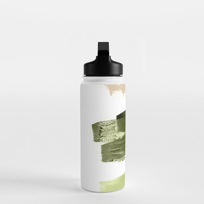 Green brush strokes Water Bottle Gallery Image 3