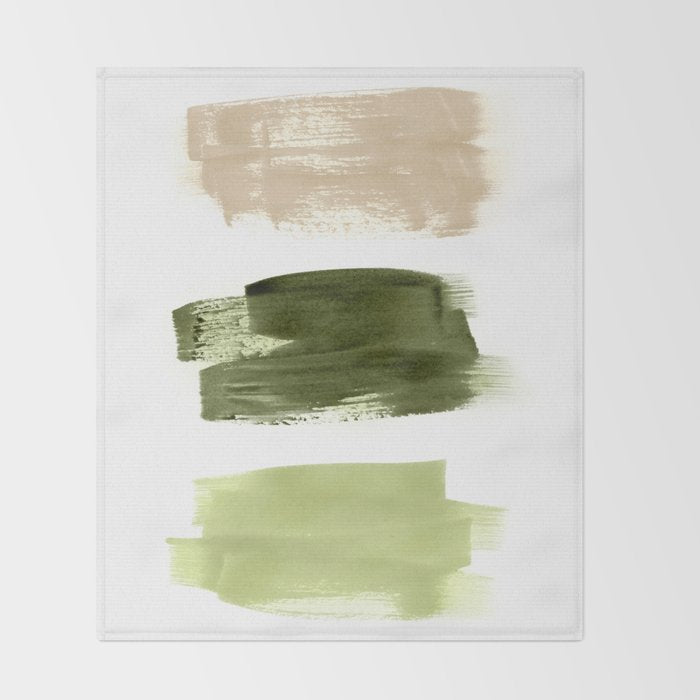 Green brush strokes Throw Blanket Gallery Image 2