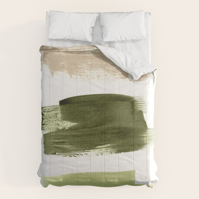 Green brush strokes Comforter Gallery Image 6