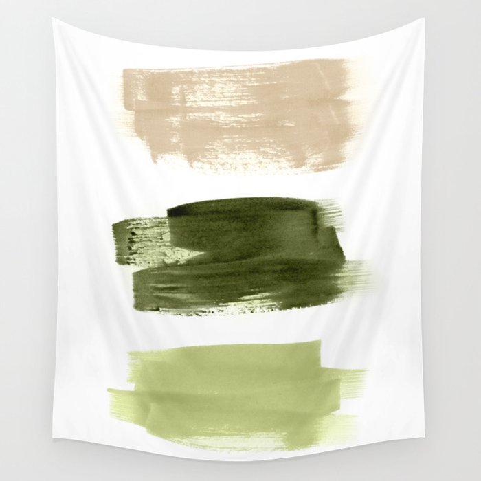 Green brush strokes Wall Tapestry Gallery Image 4