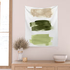 Green brush strokes Wall Tapestry Gallery Image 2
