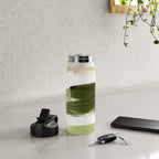 Green brush strokes Water Bottle Gallery Image 4