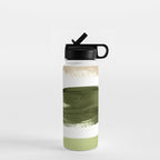 Green brush strokes Water Bottle Gallery Image 1