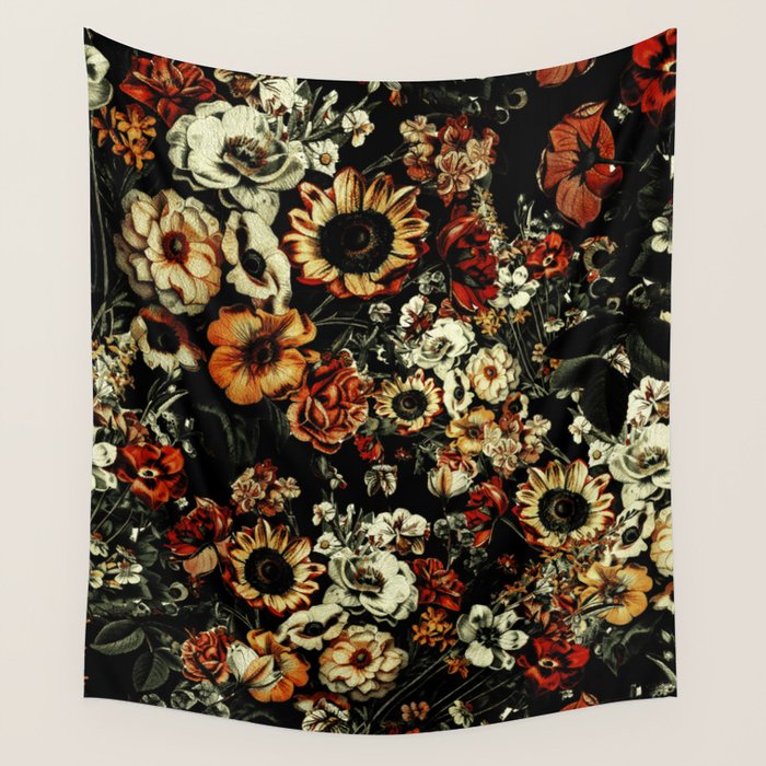 Winter Night Garden Wall Tapestry Gallery Image 4