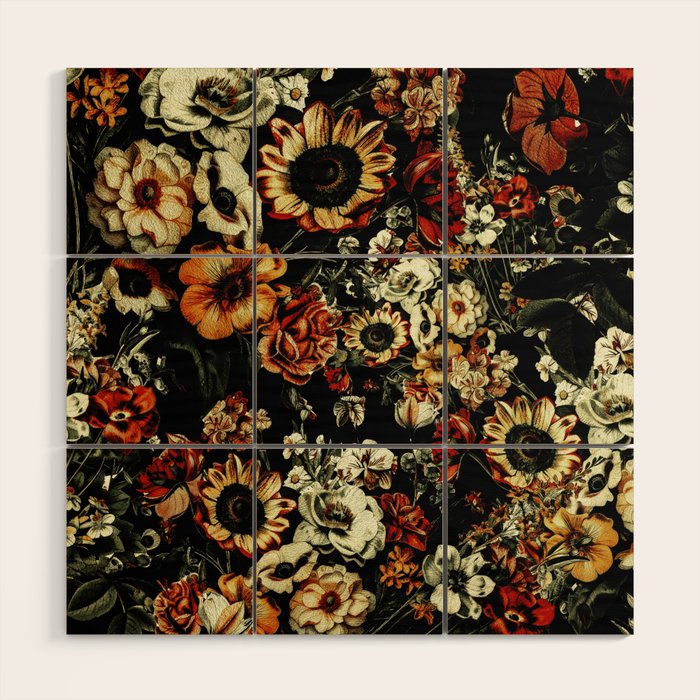 Winter Night Garden Wood Wall Art Gallery Image 1