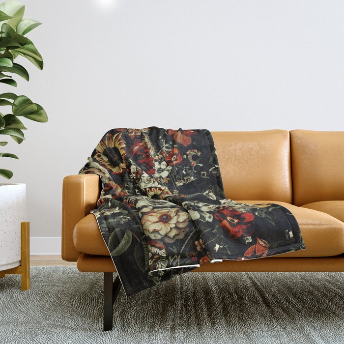 Winter Night Garden Throw Blanket Gallery Image 1