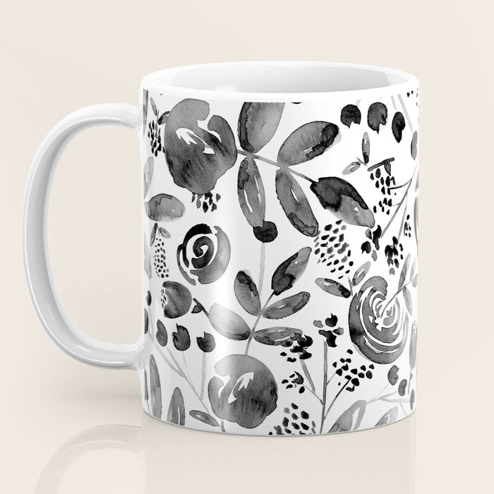 Bountiful Bouquet Black Watercolor Coffee Mug Gallery Image 3