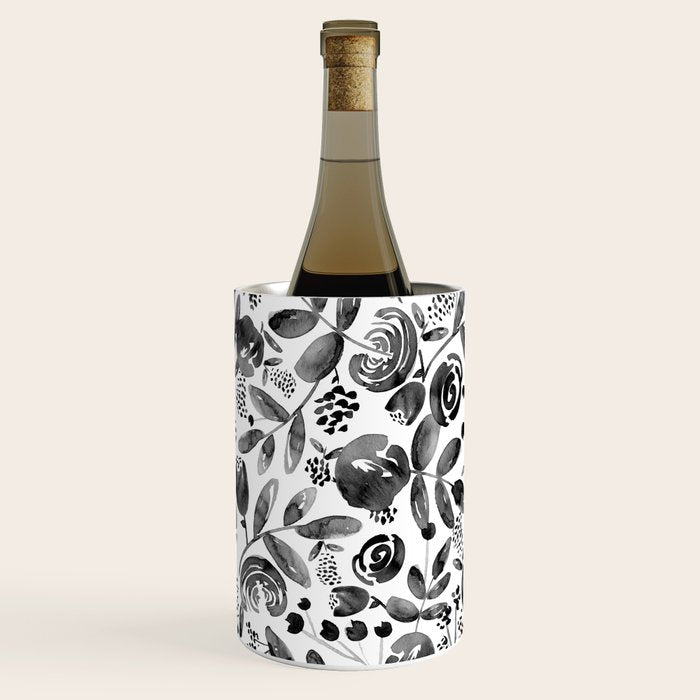 Bountiful Bouquet Black Watercolor Wine Chiller Gallery Image 3